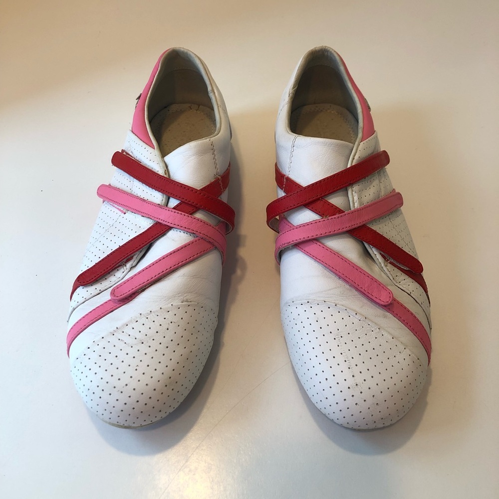 Lacoste Red/Pink Velcro shoes